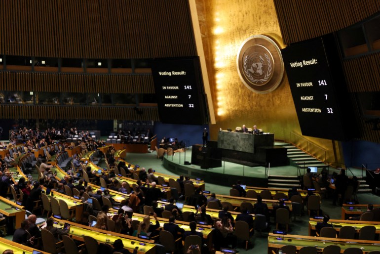 U.N. General Assembly holds high-level meeting on adoption of a resolution on Ukraine, in New York