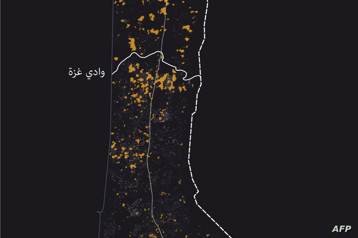 خريطة الدمار في غزة