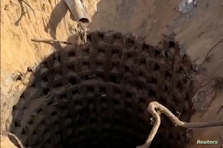 View of a tunnel shaft near an amusement park in Gaza, amid the ongoing conflict between Israel and Hamas