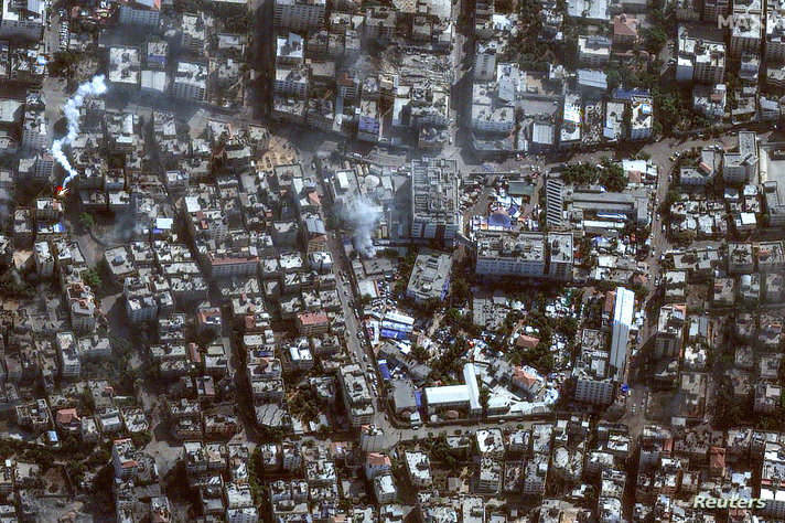 A satellite image shows Al-Shifa hospita