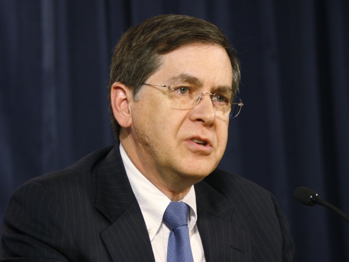 BAGHDAD - JUNE 10: Ambassador David M. Satterfield, Senior Advisor to the Secretary of State and Special Coordinator for Iraq, speaks during a press conference June 10, 2008 in the 'Green Zone' of Baghdad, Iraq. Satterfield said that a security agreement between the Government of the United States and the Iraqi government should be complete by the end of July. (Photo by Mohammed Jalil-Pool/Getty Images)