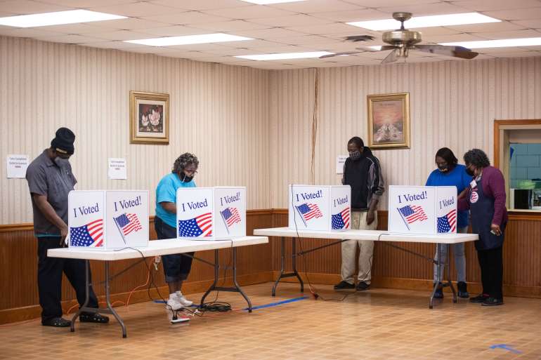 Across The U.S. Voters Flock To The Polls On Election Day