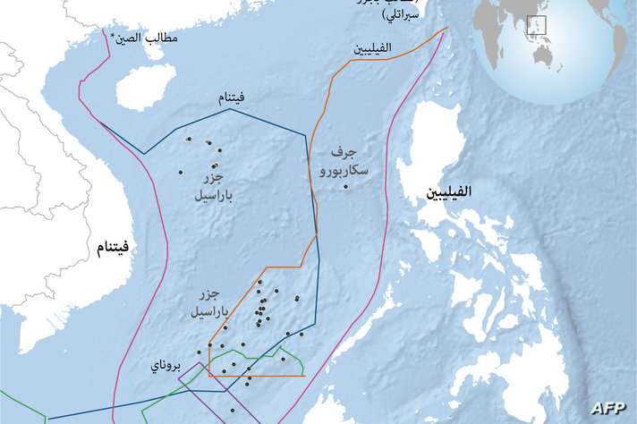 الصين تطالب بالسيادة على معظم مناطق بحر الصين الجنوبي