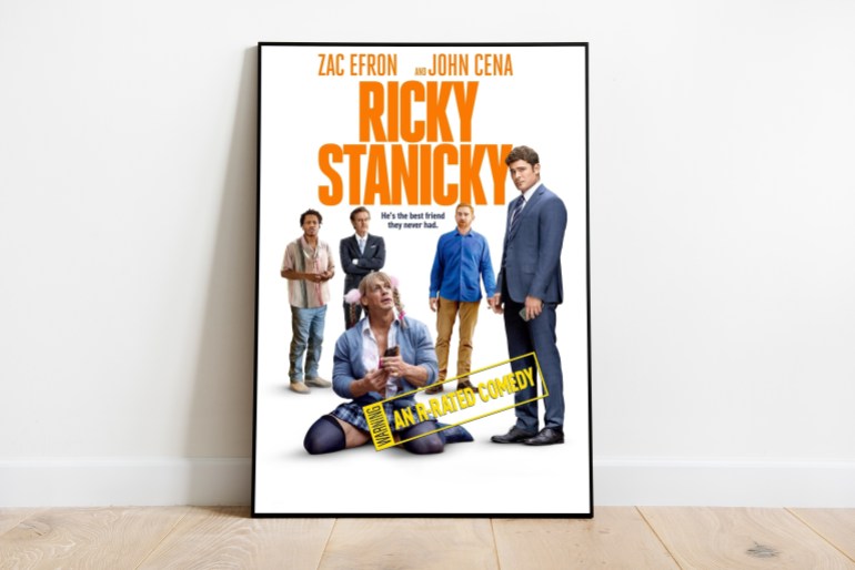 William H. Macy, John Cena, Zac Efron, Jermaine Fowler, and Andrew Santino in Ricky Stanicky (2024)