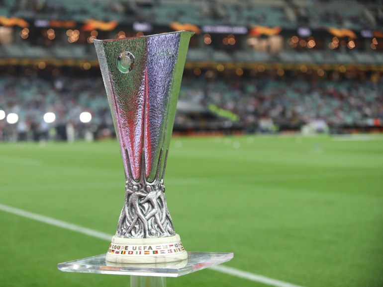 UEFA Europa League Final: Chelsea v Arsenal- - BAKU, AZERBAIJAN - MAY 29: The UEFA Europa League trophy is on display prior to the UEFA Europa League final between Chelsea FC and Arsenal FC at the Olympic Stadium in Baku, Azerbaijan, on 29 May 2019.