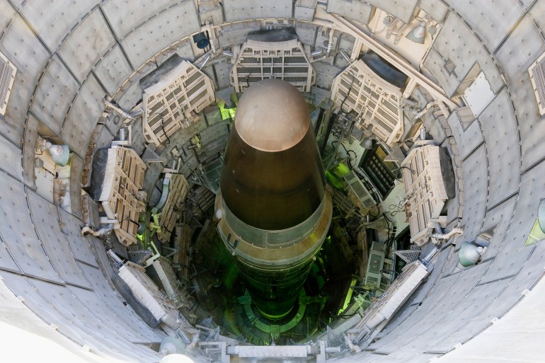 USA, Arizona, Titan nuclear intercontinental ballistic missile in silo - stock photo