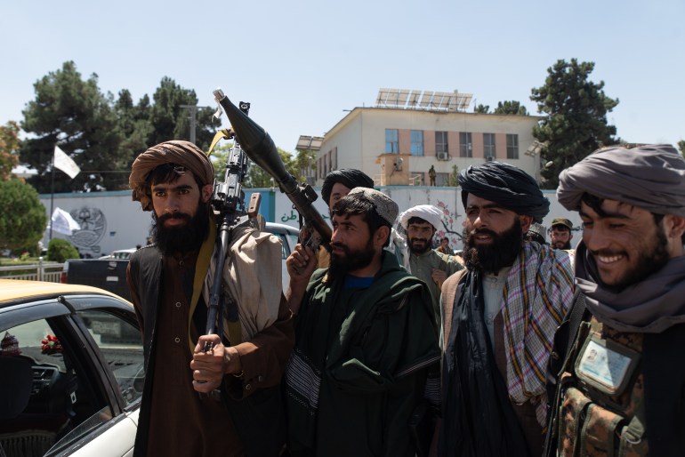 KABUL, AFGHANISTAN - AUGUST 15: Taliban supporters parade through the streets of Kabul on August 15, 2023 in Kabul, Afghanistan. Two years ago, the Taliban completed their return to power in Afghanistan after the fall of the Western-backed government and rapid evacuations of foreign militaries, organizations and many Afghans who worked with them. In the time since, no country has formally recognized Taliban rule. (Photo by Nava Jamshidi/Getty Images)