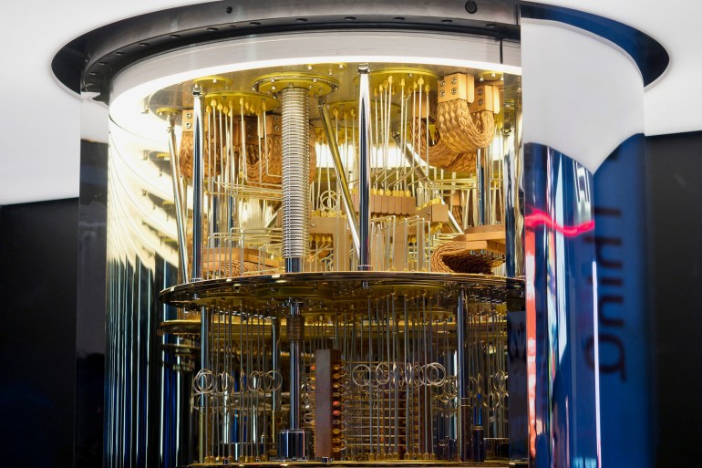 LAS VEGAS, NEVADA - JANUARY 9, 2020: IBM Q System One Quantum Computer at the Consumer Electronic Show CES 2020